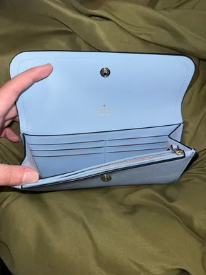 kate spade light blue leather continental wallet thumbnail 3