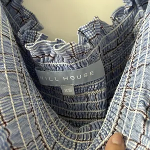 Hill House The Nesli Nap Blue Plaid Puff Sleeve Cottage Dress Size XS thumbnail 4