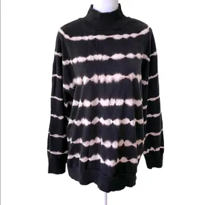 Wild Fable Oversized Black White Tie Dye Mockneck Sweatshirt Size Medium thumbnail 2