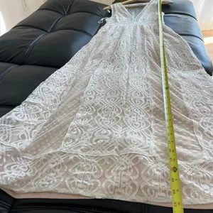 Deep V neck Sleeveless Lace Maxi Dress - Prom Wedding Guest Vacation Beach thumbnail 7