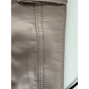 Kensie Jeans Taupe Beige Vegan Leather Mini‎ Skirt High Waist NWT 14 32 thumbnail 12