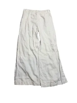 🤍 Boston Proper Size 6 White Linen Wide Leg Pants Resort Coastal Style 🤍 thumbnail 7