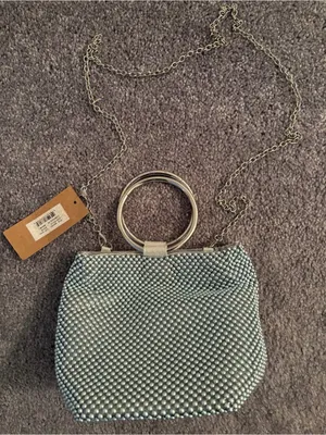 Mix No. 6 Pale Blue Beaded Ring-Handle Wristlet thumbnail 1