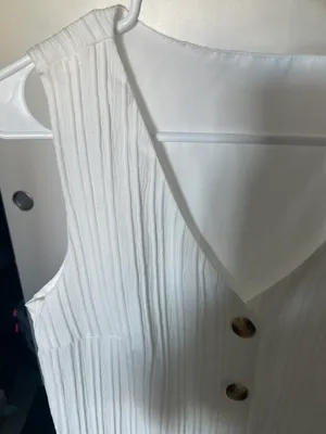 White Button Up Dress Size M thumbnail 2