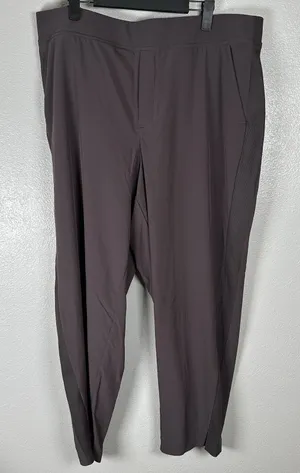 Athleta Brooklyn Mid Rise Ankle Pants Womens 18‎ Purple Rib Knit Side Panels Gym thumbnail 1