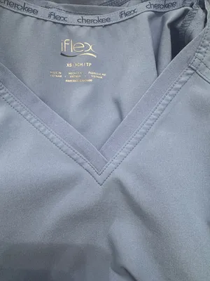 Cherokee iFlex V-Neck Medical Scrub Top in Light Blue thumbnail 12