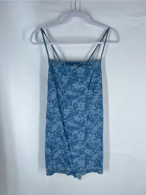 rag & bone Laser Floral Denim Tie Dress Blue Size S thumbnail 2