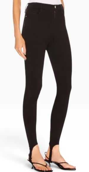FRAME Le Pixie Ali Cigarette Stirrup Black Skinny Stretch High Rise Jeans Sz 26 thumbnail 1