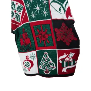 Vintage NutCracker Christmas Sweater Womens Medium Patchwork Metallic Tinsel USA Black thumbnail 3