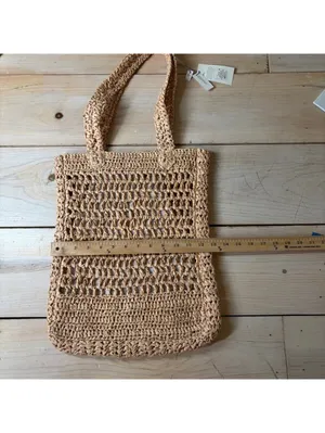 A New Day NWT Women's Large Woven Straw Tote Bag thumbnail 5