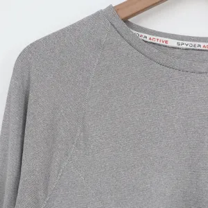 Spyder Active Womens Grey Micro Stripe Long Sleeve Performance Top Large thumbnail 3