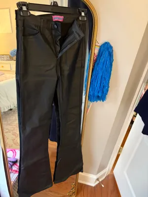 Edikted Faux Luna Leather Flare Jeans thumbnail 2