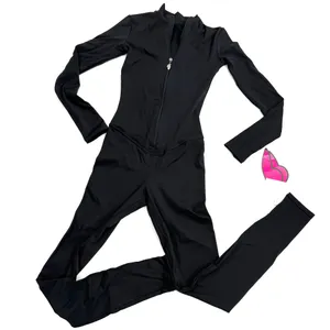 Workout Jumpsuit Gym Romper Long Sleeve Athletic Romper One Piece Slim Fit Yoga thumbnail 8
