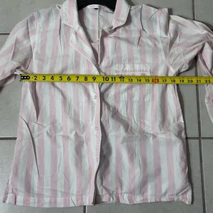 Victoria’s secret Women stripe pink/white pajama shirt top size‎ XS thumbnail 6