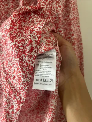 J Crew Red Ditsy Floral Peasant Top 4 100% Cotton Cottagecore Prairie Church thumbnail 6