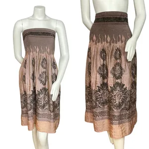 Anthropologie Lapis Convertible Dress Skirt Shirred Smocked Strapless‎ One Size thumbnail 2