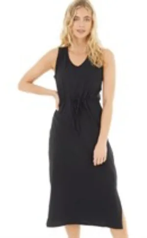 ICEBERG Tie Waist Classic Midi‎ Dress Black Sz 42 (Medium) thumbnail 1