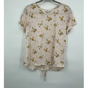Love J Womens Pink Floral Open Back Lace Detail Tie Shirt Blouse Top NEW Large thumbnail 12