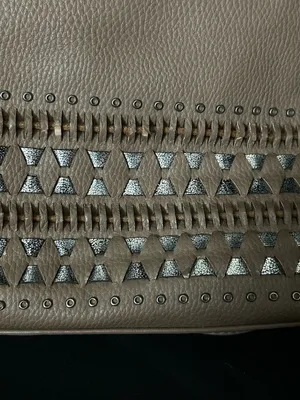Mona B. Women's Taupe Studded Satchel Shoulder Bag Purse thumbnail 9