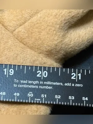 Calvin Klein Camel Wool Blend Belted Double Breasted Coat Funnel Neck Med? thumbnail 11
