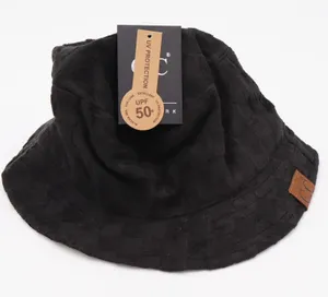 C.C Bucket Hat Womens OS Checkered Black UPF 50+ UV Protection Sun Hat New thumbnail 1