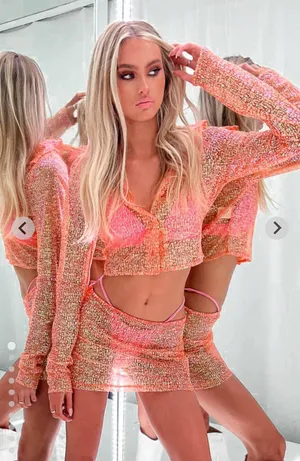 Beginning Boutique Two Piece Orange Set thumbnail 1