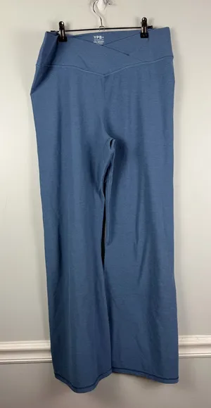 Abercrombie & Fitch YPB blue crossover wide leg yoga pants size XXL short thumbnail 1