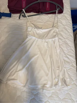Lucy in the Sky Cream Satin Mini Dress with Spaghetti Straps thumbnail 2