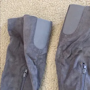 Luxury Rebel Gray Suede Knee High Platform Boots Size 7 thumbnail 9