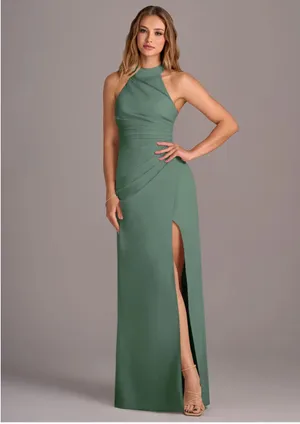 azazie jemma chiffon dress in eucalpytus thumbnail 5