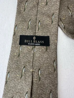 Bill Blass Tie Black Label Abstract Silk Vintage Green Art Deco Design Office thumbnail 6
