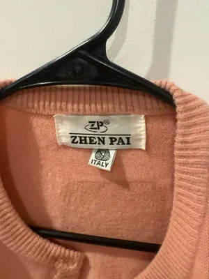 Zhen Pai Italy 100% Wool Pink Button Cardigan Sweater Women’s Classic Knit thumbnail 2