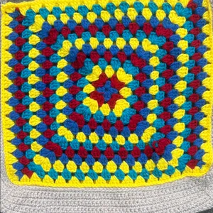Handcrafted Multicolor Crochet Shoulder Bag Yellow thumbnail 4