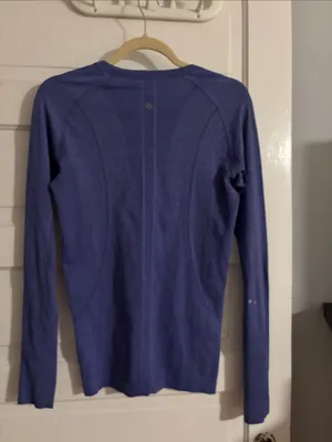Lululemon Purple Seamless Long Sleeve Performance Top thumbnail 4