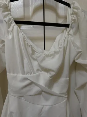 White Puff Sleeve Cutout Tie-Back Ruffle Mini Dress Small thumbnail 5