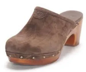 UGG Abbie clog‎ mules brown suede shearling lined women’s size 7 casual boho thumbnail 1