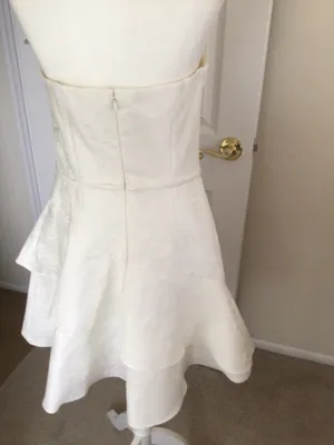 Monique Lhuillier Strapless Tiered Jacquard Mini Dresd-Size 10 thumbnail 10