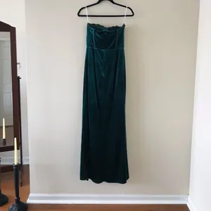 Lulus Luxurious Allure Emerald Green Velvet Strapless Maxi Dress, Size Medium thumbnail 10