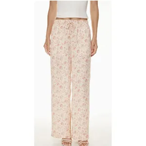 Aritzia Wilfred Toccata Satin Pant Floral Size‎ Medium Drawstring Pull On thumbnail 2