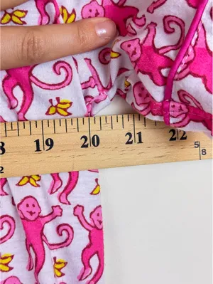 Pink Monkey Print Pajama Set Short Sleeve Top & Shorts Size L thumbnail 5