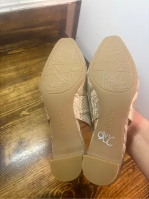 Lifestride tan snakeskin sling back low heels size 7.5 thumbnail 7