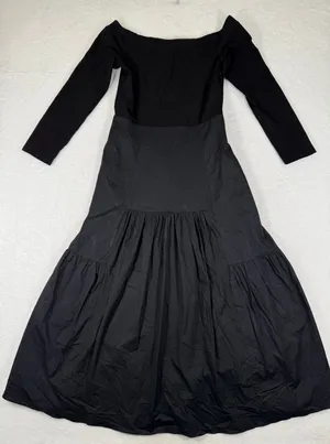 Tuckernuck Womens Black Off the Shoulder Long Sleeve Tiered Maxi Dress Size M thumbnail 1