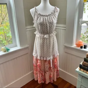 MISA Los Angeles Tiered Ruffle Mixed Print Midi Dress Large thumbnail 13