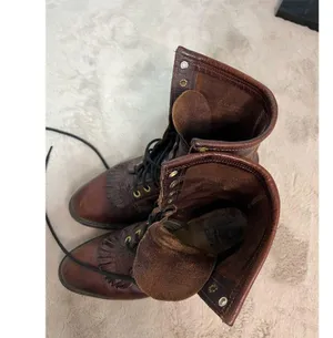 Santa Fe Boot Company Women's 7.5 Brown Leather Lace-Up Western Boots Vintage thumbnail 9