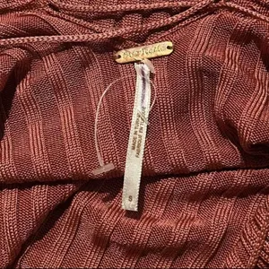 NWOT Free People Hits Different Lace-Up Top in Rusted Coral Sz S thumbnail 13