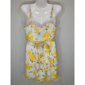 Crystal Doll White &‎ Yellow Floral Belted Mini Dress SMALL NWT Cottage Prairie thumbnail 5