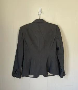 Anne Klein grey wool blend blazer suit jacket stretch lined Women’s size 8P thumbnail 2