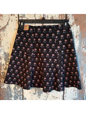 NWT Hollister Skater Skirt size XS, black floral mini skirt thumbnail 2