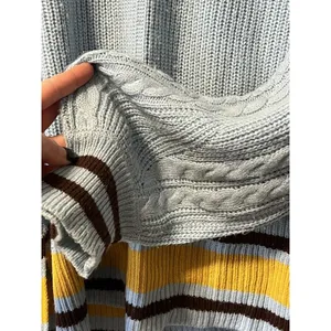 Anthropologie‎ Womens Striped Slouchy Sweater Size Medium Pullover thumbnail 14