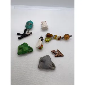 Artisan Pendant Lot 8pc Ceramic Stingray Dichroic Glass K Arrowhead Stone Charm thumbnail 6